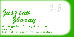 gusztav zboray business card